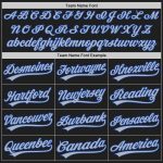 Custom Name and Number Personalized Black Thunder Blue-Gray Baseball Jersey Authentic Team Apparel Personalized Black Thunder