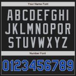 Personalized Black Thunder Baseball Jersey in Blue-Gray Color Personalized Black Thunder Blue-Gray Baseball Jersey
