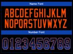 Custom Team Name Number Black Thunder Blue Orange Mesh Drift Football Jersey Personalized Black Thunder Blue-Orange Mesh