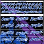 Custom Baseball Jersey Personalized Knight Hero Art 3D Pattern Black Thunder Blue-Purple with Custom Name and Number Personalized