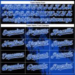 Personalized Black Blue-White 3D Abstract Brush Stroke Softball Jersey - Unisex Two-Button Design Personalized Black Thunder