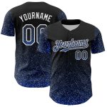 Personalized Colorful Glittering Dot Baseball Jersey - Black Thunder Blue-White 3D Design Personalized Black Thunder Blue-White