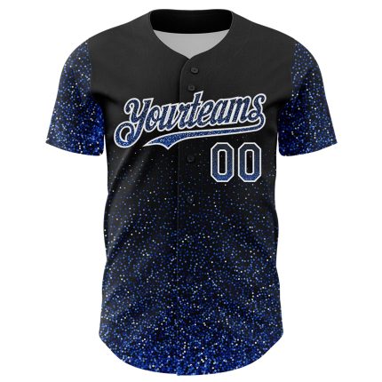 Custom Name and Number Personalized Black Thunder 3D Pattern Baseball Jersey - Abstract Colorful Glittering Dot Design Personalized