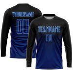 Personalized Black Navy Blue Light Blue Soccer Jersey Sublimation Uniform Personalized Black US Navy Blue-Light Blue Sublimation