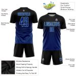 Personalized Black Navy Blue Light Blue Soccer Jersey Sublimation Uniform Personalized Black US Navy Blue-Light Blue Sublimation