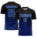 Custom Navy Blue Light Blue Sublimation Soccer Jersey with Personalized Name and Number - Team Uniform Personalized Black