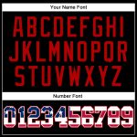Custom USA Flag Baseball Jersey - Red Personalized Black Design Personalized Black USA Flag-Red Baseball Jersey