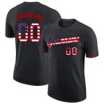 Personalized Red USA Flag Performance T-Shirt - Black Graphic Tee for Men Personalized Black USA Flag-Red Performance T-Shirt