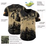 Personalized Black Gold 3D Abstract Splatter Grunge Art Baseball Jersey Personalized Black Vegas Gold 3D Abstract Splatter