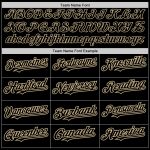 Personalized Black Gold 3D Abstract Splatter Grunge Art Baseball Jersey Personalized Black Vegas Gold 3D Abstract Splatter