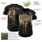 Personalized Black Gold 3D Dripping Splatter Art Baseball Jersey Personalized Black Vegas Gold 3D Dripping Splatter Art Baseball