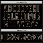 Customizable Black Gold 3D Pattern Abstract Splatter Grunge Art Baseball Jersey with Team Name and Number Personalized Black