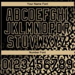 Personalized Leopard Print Fade Baseball Jersey with Custom Name & Number - Black Vegas Gold 3D Pattern Design Personalized