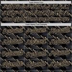 Personalized Black Vegas Gold 3D Slant Lines Baseball Jersey with Custom Name and Number Personalized Black Vegas Gold 3D