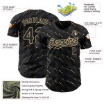 Personalized 3D Black Vegas Gold Baseball Jersey with Slant Lines Personalized Black Vegas Gold 3D Slant Lines Baseball Jersey