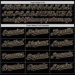 Personalized Black Vegas Gold Line Baseball Jersey - Customizable Sports Apparel Personalized Black Vegas Gold Line Baseball