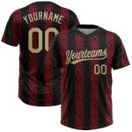 Personalized Softball Jersey Unisex 3D Two-Button Black Vegas Gold-Red Personalized Black Vegas Gold-Red 3D Two-Button Unisex