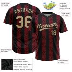 Personalized Softball Jersey Unisex 3D Two-Button Black Vegas Gold-Red Personalized Black Vegas Gold-Red 3D Two-Button Unisex