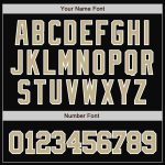 Personalized Black Gold White Varsity Letterman Bomber Jacket Full-Snap Personalized Black Vegas Gold-White Bomber Full-Snap