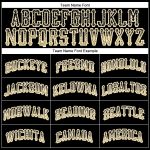Personalized Black Drift Fashion Baseball Jersey with Vegas Gold and White Accents Personalized Black Vegas Gold-White Drift