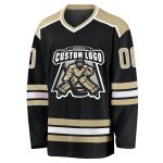 Custom Black and Gold Vegas White Hockey Jersey - Personalized Design Personalized Black Vegas Gold-White Hockey Jersey
