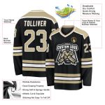 Custom Black and Gold Vegas White Hockey Jersey - Personalized Design Personalized Black Vegas Gold-White Hockey Jersey