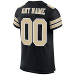 Personalized Black Gold White Football Jersey - Custom Mesh Design Personalized Black Vegas Gold-White Mesh Football Jersey