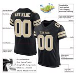 Personalized Black Gold White Football Jersey - Custom Mesh Design Personalized Black Vegas Gold-White Mesh Football Jersey