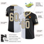 Personalized Black Vegas Gold White Mesh Fashion Football Jersey for Men Personalized Black Vegas Gold-White Mesh Split Fashion