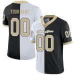 Custom Name Number Black Vegas Gold-White Mesh Split Fashion Football Jersey - Personalized Team Gear Personalized Black
