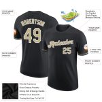 Personalized Black Performance T-Shirt with Vegas Gold and White Design Personalized Black Vegas Gold-White Performance T-Shirt