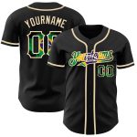 Personalized Vintage Brazil Flag Cream Baseball Jersey - Black City Design Personalized Black Vintage Brazil Flag-City Cream