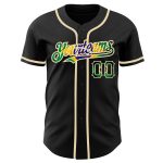 Personalized Vintage Brazil Flag Cream Baseball Jersey - Black City Design Personalized Black Vintage Brazil Flag-City Cream