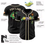 Personalized Vintage Brazil Flag Cream Baseball Jersey - Black City Design Personalized Black Vintage Brazil Flag-City Cream