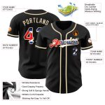 Personalized Black Vintage Cuban Flag Baseball Jersey - City Cream Design Personalized Black Vintage Cuban Flag-City Cream