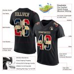 Personalized Vintage Dominican Republic Flag Football Jersey - Custom Black Cream Mesh with Name and Number Personalized