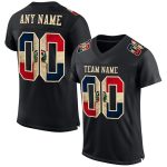 Personalized Vintage Dominican Republic Flag Football Jersey - Black Cream Mesh Personalized Black Vintage Dominican Republic