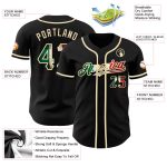 Personalized Vintage Mexican Flag Black Cream Baseball Jersey Personalized Black Vintage Mexican Flag-City Cream Baseball