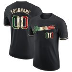 Custom Vintage Mexican Flag Performance T-Shirt - Personalized Team Cream Tee with Name & Number Personalized Black Vintage