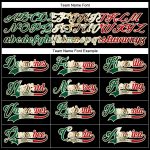 Personalized Vintage Mexican Flag Hockey Jersey in Black Cream Green Red Personalized Black Vintage Mexican Flag Cream Kelly