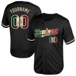 Personalized Vintage Mexican Flag Throwback Baseball Jersey - Black Cream Mesh Personalized Black Vintage Mexican Flag-Cream