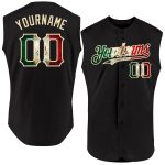 Personalized Vintage Mexican Flag Black Cream Sleeveless Baseball Jersey Personalized Black Vintage Mexican Flag-Cream Sleeveless