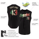 Personalized Vintage Mexican Flag Black Cream Sleeveless Baseball Jersey Personalized Black Vintage Mexican Flag-Cream Sleeveless