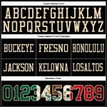Black Vintage Mexican Flag Football Jersey Personalized in Kelly Green and Red, Cream Mesh Design Personalized Black Vintage