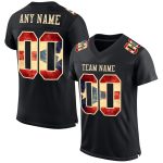 Personalized Vintage Puerto Rican Flag Mesh Football Jersey - Black City Cream Personalized Black Vintage Puerto Rican Flag-City