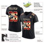 Personalized Vintage Puerto Rican Flag Mesh Football Jersey - Black City Cream Personalized Black Vintage Puerto Rican Flag-City