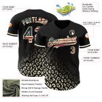 Personalized Vintage USA Flag Baseball Jersey with Cream 3D Leopard Print Fade Personalized Black Vintage USA Flag-Cream
