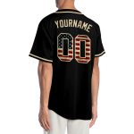 Personalized Vintage USA Flag Baseball Jersey - Cream Black Design, Size 3 Personalized Black Vintage USA Flag-Cream Baseball