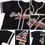 Personalized Vintage USA Flag Baseball Jersey in Black and Cream Personalized Black Vintage USA Flag-Cream Baseball Jersey