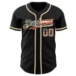 Personalized Vintage USA Flag Baseball Jersey in Black and Cream - Size 5 Personalized Black Vintage USA Flag-Cream Baseball
